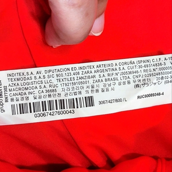 Zara Large Red White Stars Bodysuit with Side Zipper and Guset Buttons - Picture 6 of 8